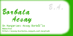 borbala acsay business card